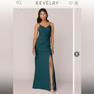 Revelry Classic Emerald Rory Crepe Dress